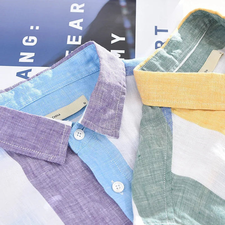 SVEN-OLIVER™ – LOOSE LINEN SHIRT WITH COLORFUL STRIPES