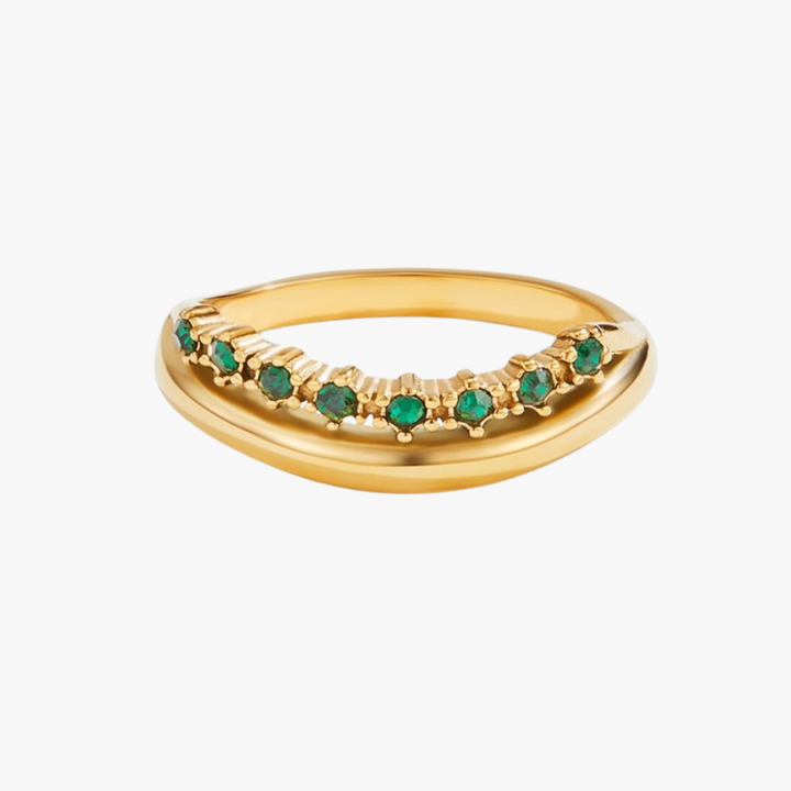 MARY™ – EMERALD GREEN LAYERED RING