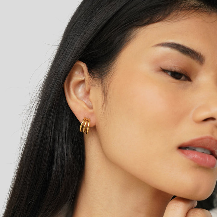 ANA™ – TRIPLE GOLD EARRINGS