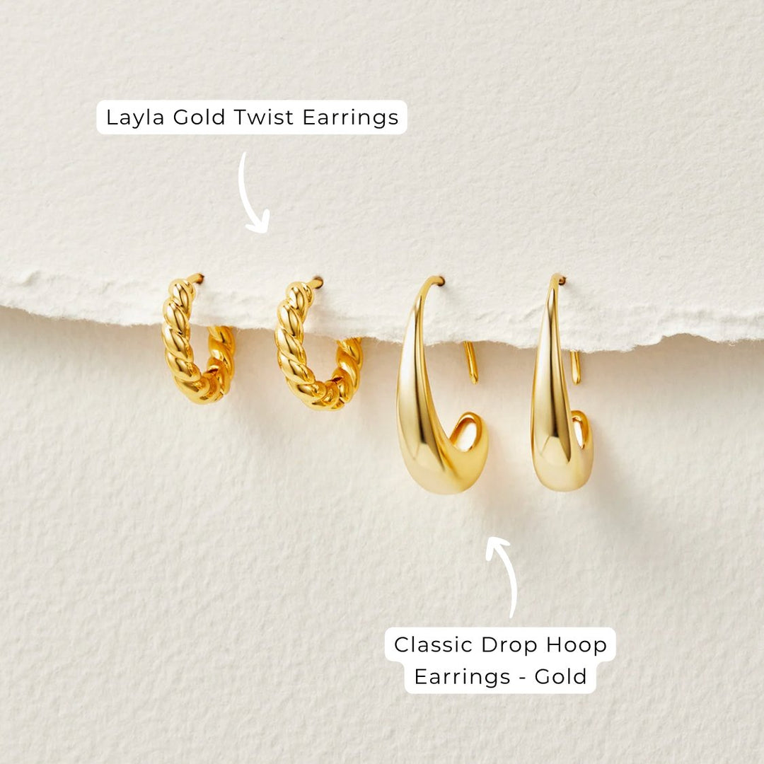 CINA™ – DROP HOOP EARRINGS