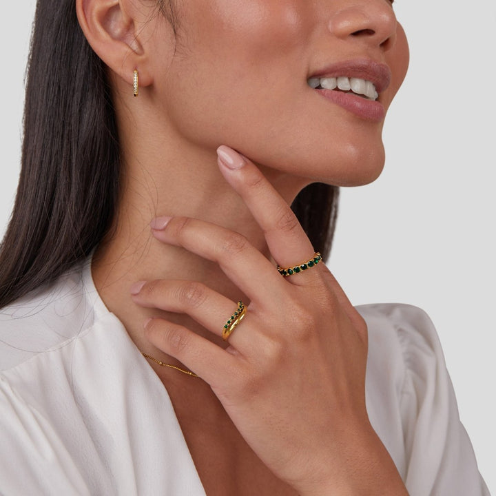 MARY™ – EMERALD GREEN LAYERED RING