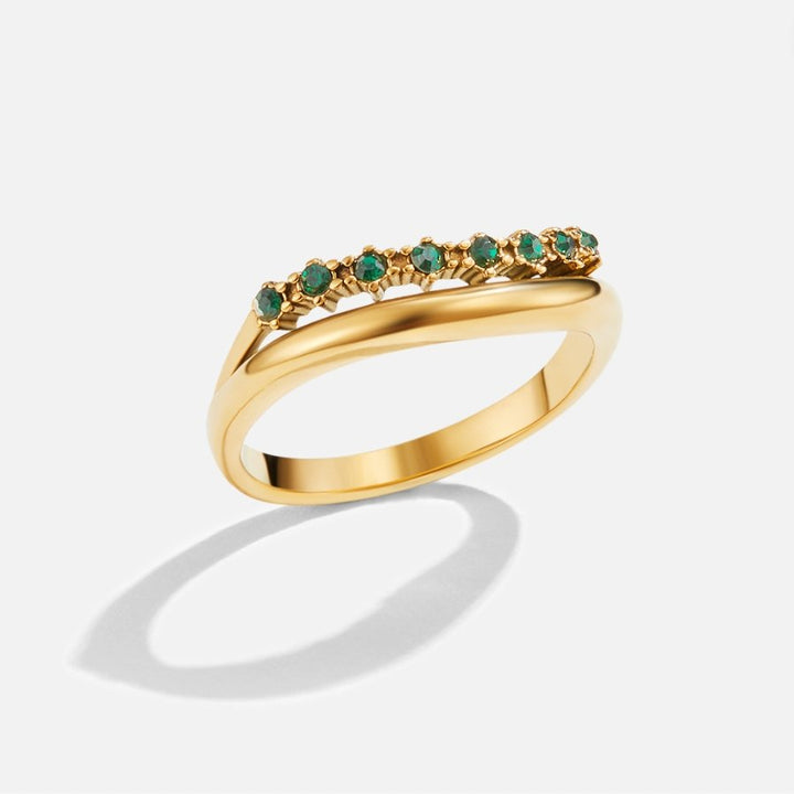 MARY™ – EMERALD GREEN LAYERED RING