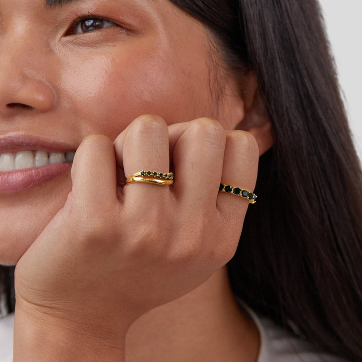 MARY™ – EMERALD GREEN LAYERED RING