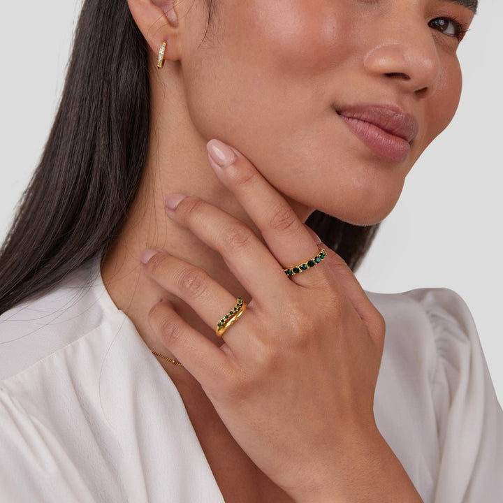 MARY™ – EMERALD GREEN LAYERED RING